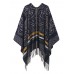 Women Pattern Printed Striped Tassel Sleeveless Cardigans