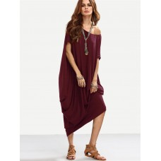 Sexy Women Off Shoulder Loose Casual Maxi Dress