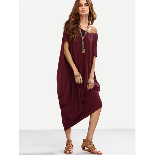 Sexy Women Off Shoulder Loose Casual Maxi Dress