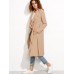 Women Casual Trench Coat Jacket Long Sleeve Waterfall Belted Blazer