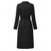 Women Casual Trench Coat Jacket Long Sleeve Waterfall Belted Blazer