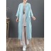 Women Vintage Stand Collar Casual Loose Shirt Cardigans Outwears Coats