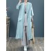 Women Vintage Stand Collar Casual Loose Shirt Cardigans Outwears Coats