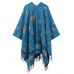 Bohemian Floral Pattern Tassel Reversible Shawl Wrap