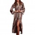 Women Comfy Long Sleepwear Sexy Leopard Loose Ladies Sleep Gown