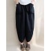 Women High Elastic Waist Pockets Solid Color Pants