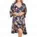 Silk Cardigan Printed Loose Comfortable Sleepwear Suit For Women