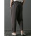 Vintage Embroidery Pocket Loose Elastic Waist Women Pants