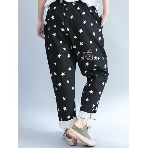 Women Printed Loose High Waist Harem Pants