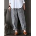 Women Stripe Elastic Waist Casual Loose Harem Pants