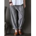 Women Stripe Elastic Waist Casual Loose Harem Pants