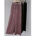 Casual Women High Elastic Waist Loose Velvet Wide Leg Pants