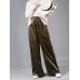 Casual Women High Elastic Waist Loose Velvet Wide Leg Pants