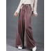 Casual Women High Elastic Waist Loose Velvet Wide Leg Pants