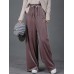 Casual Women High Elastic Waist Loose Velvet Wide Leg Pants