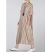 M-5XL Women Stripe Crew Neck Short Sleeve Loose Baggy Dress