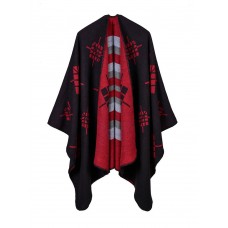 Ethnic Women Sleeveless Geometric Print Open Front Shawl Wrap