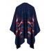 Ethnic Women Sleeveless Geometric Print Open Front Shawl Wrap