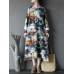 Vintage Women Butterfly Printed Long Sleeve Asymmetrical Sweatshirt Dress