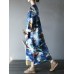 Vintage Women Butterfly Printed Long Sleeve Asymmetrical Sweatshirt Dress