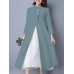 Gracila 2pcs Suit Women Vintage Stand Collar Solid Button Cardigan and Sleeveless Dress