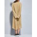 Casual Women Pure Color Turtleneck Long Sweater Dress