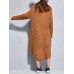 Casual Women Pure Color Turtleneck Long Sweater Dress