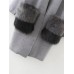 Casual Women Long Sleeve Faux Fur Pocket Open Front Cardigan