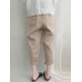 Women Vintage High Elastic Waist Solid Loose Cotton Harem Pants