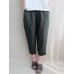 Women Vintage High Elastic Waist Solid Loose Cotton Harem Pants