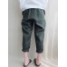 Women Vintage High Elastic Waist Solid Loose Cotton Harem Pants