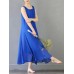 Elegant Women Pure Color Sleeveless Maxi Swing Dress