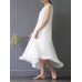 Elegant Women Pure Color Sleeveless Maxi Swing Dress