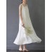 Elegant Women Pure Color Sleeveless Maxi Swing Dress