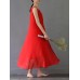 Elegant Women Pure Color Sleeveless Maxi Swing Dress