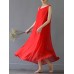 Elegant Women Pure Color Sleeveless Maxi Swing Dress