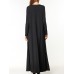 Casual Women Contrast Color O-Neck Maxi Dress