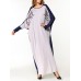 Loose Women Floral Embroidered Batwing Sleeve O-Neck Maxi Dress