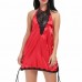 Lace Hollow Out Translucent Mesh Sleeveless Harness Nightgown