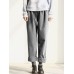 Women Casual Stripe Elastic Waist Long Pants