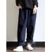 Women High Elastic Waist Striped Loose Cotton Harem Pants