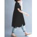 S-5XL Women Casual Stand Collar Pleated Long Shirts