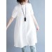 S-5XL Women Casual Stand Collar Pleated Long Shirts