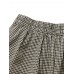 Vintage Women Plaid High Elastic Waist Long Pants