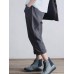 Women Cotton Harem Pants Casual Pockets Loose Baggy Trousers