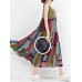 Women Bohemian Sleeveless Patchwork O-Neck Maxi Tank Dress