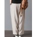 Women High Elastic Waist Loose Solid Wide Leg Pants