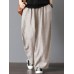 Women High Elastic Waist Loose Solid Wide Leg Pants