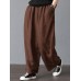 Women High Elastic Waist Loose Solid Wide Leg Pants