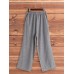 Women Vintage High Waisted Striped Wide Leg Pants